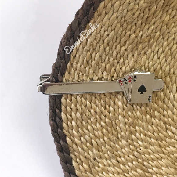 ✨3/$38 New Mens Playing Cards - Four Aces / All Aces / Aces Wild Silver Tie Clip - Picture 7 of 9